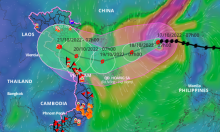 Bão Nesat tăng sức gió