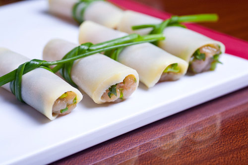Măng cuốn thịt gà hấp