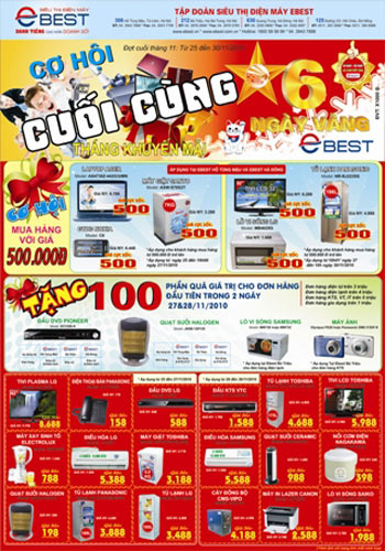 Cơ hội mua hàng chỉ với 500.000 đồng tại Ebest  