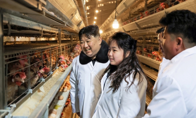 Ông Kim Jong-un dẫn con gái thăm trại chăn nuôi gia cầm