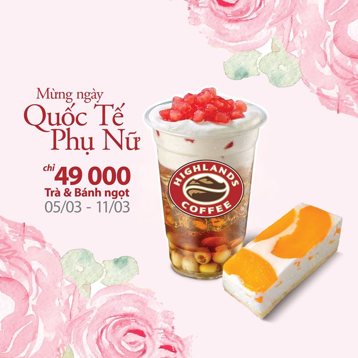 Highlands Coffee – Combo bánh trà chỉ #49K