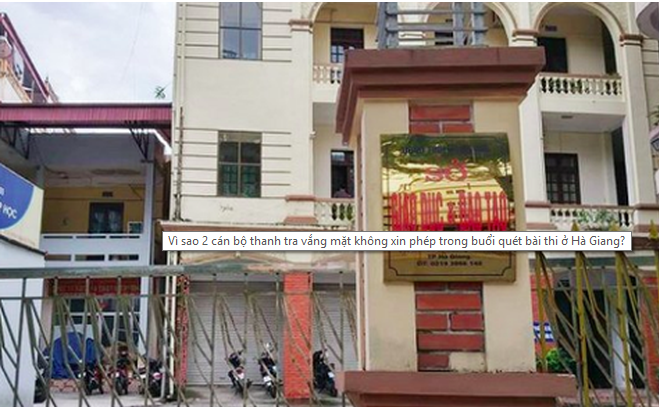Vì sao 2 cán bộ thanh tra vắng mặt không xin phép trong buổi quét bài thi ở Hà Giang?