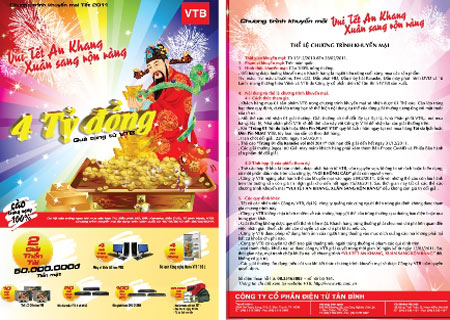 Vui xuân Tân Mão, VTB khuyến mại 4 tỷ đồng