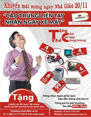 Mattana khuyến mại mừng ngày Nhà giáo Việt Nam  