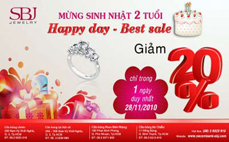 Sacombank - SBJ khuyến mại mừng sinh nhật  