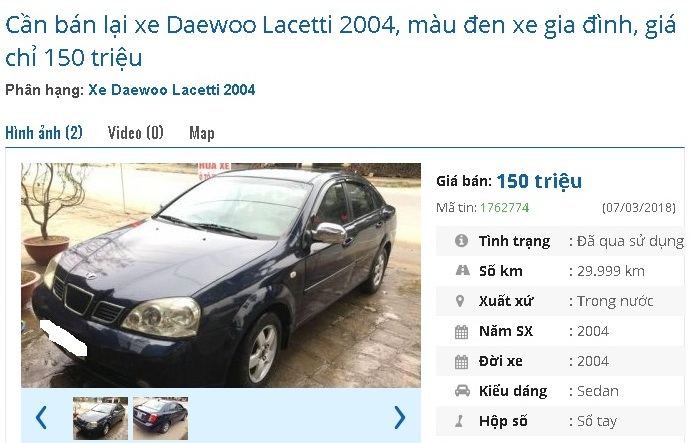 Những chiếc ô tô cũ này đang rao giá 150 triệu đồng tại Việt Nam
